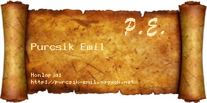 Purcsik Emil névjegykártya