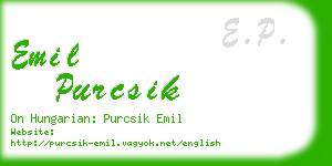 emil purcsik business card